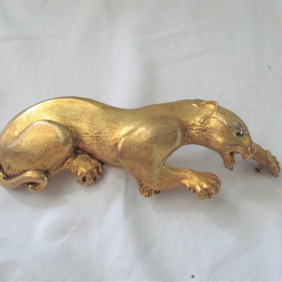 SIGNED Vintage 1985 CHRISTOPHER ROSS PANTHER JAGUAR BELT BUCKLE - Picture 2 of 8